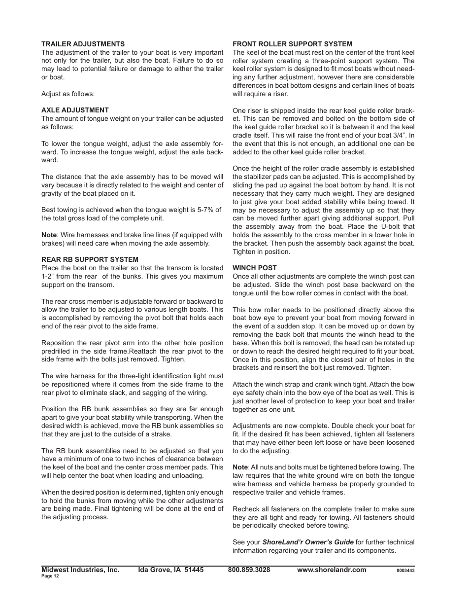 ShoreLand'r SLRB34BLW V.2 User Manual | Page 12 / 12