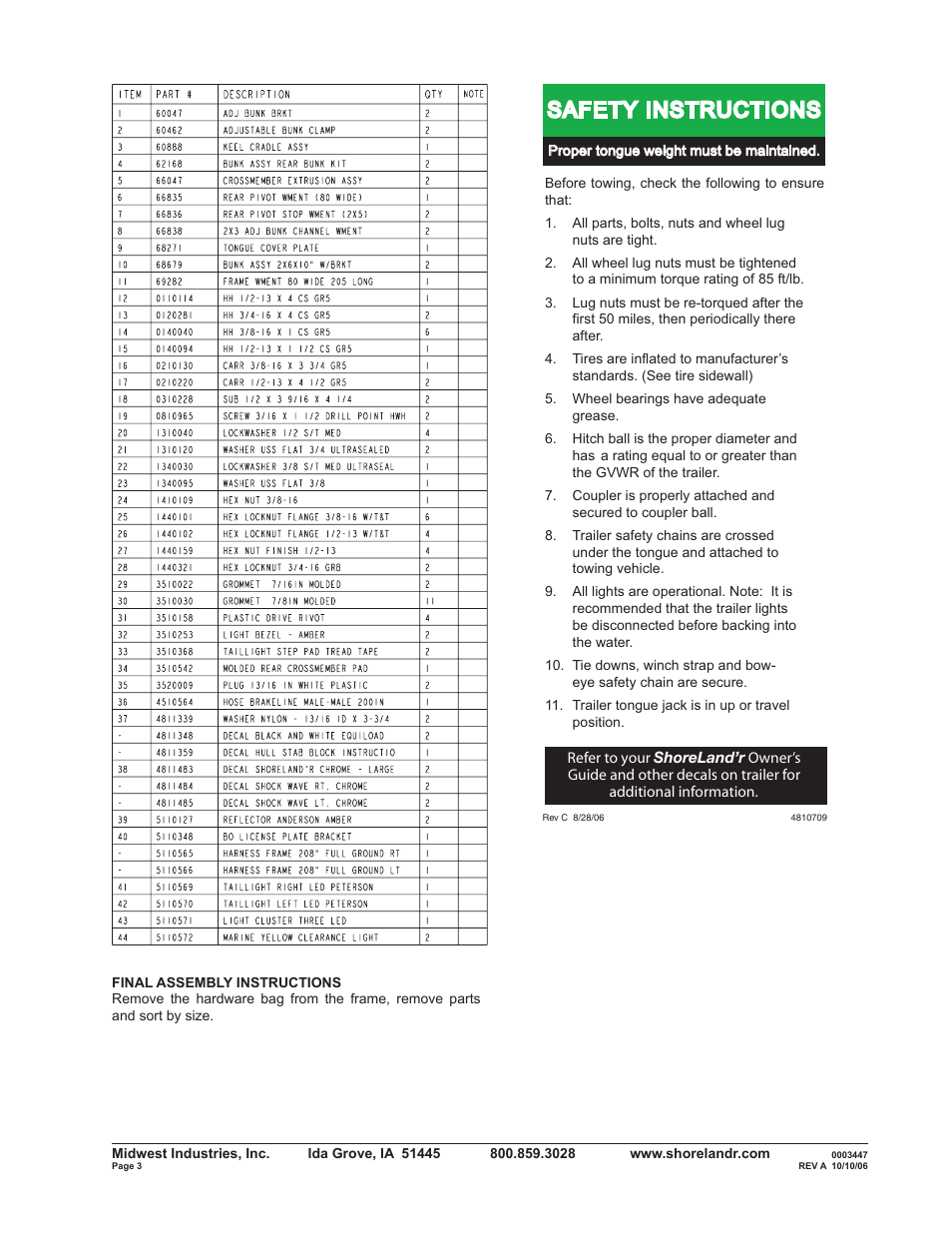 Safety instructions | ShoreLand'r SLRB34BXLW V.1 User Manual | Page 3 / 12