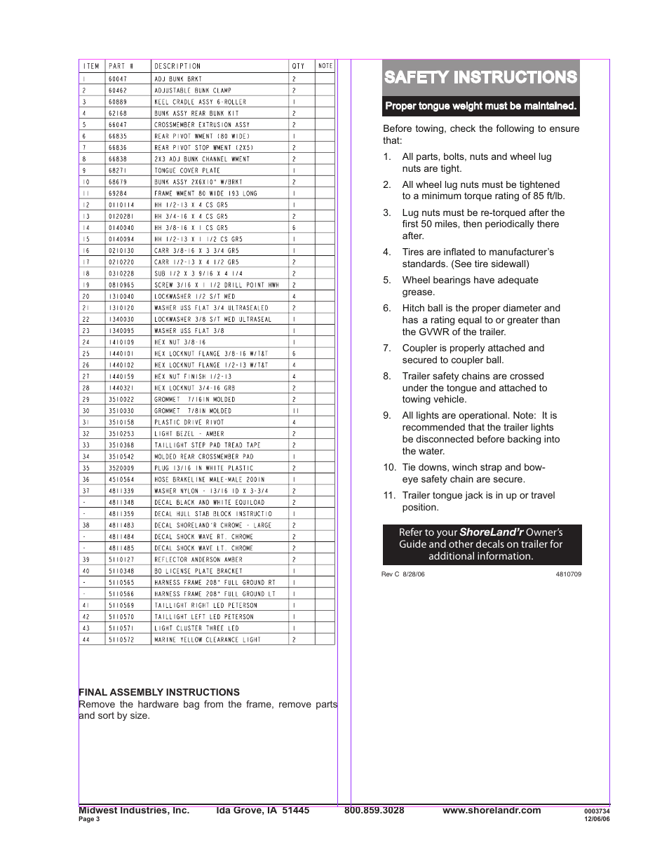 Safety instructions | ShoreLand'r SLRB40TABBXLW User Manual | Page 3 / 14