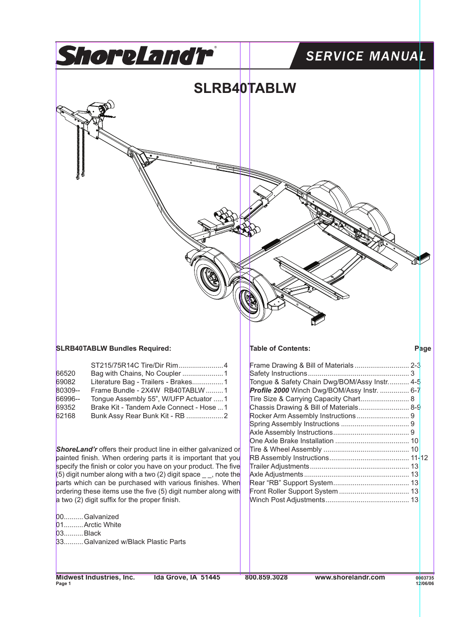 ShoreLand'r SLRB40TABLW User Manual | 14 pages