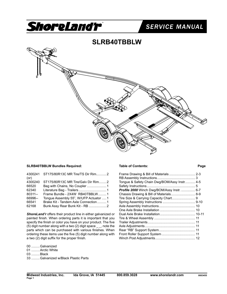 ShoreLand'r SLRB40TBBLW V.1 User Manual | 12 pages