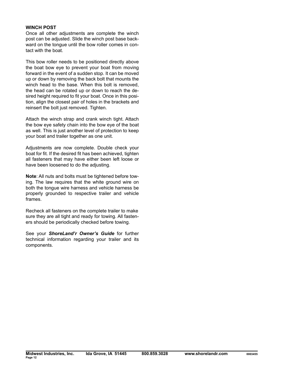 ShoreLand'r SLRB40TBBLW V.1 User Manual | Page 12 / 12