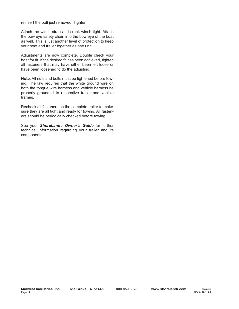ShoreLand'r SLRB40TBLW V.2 User Manual | Page 14 / 14