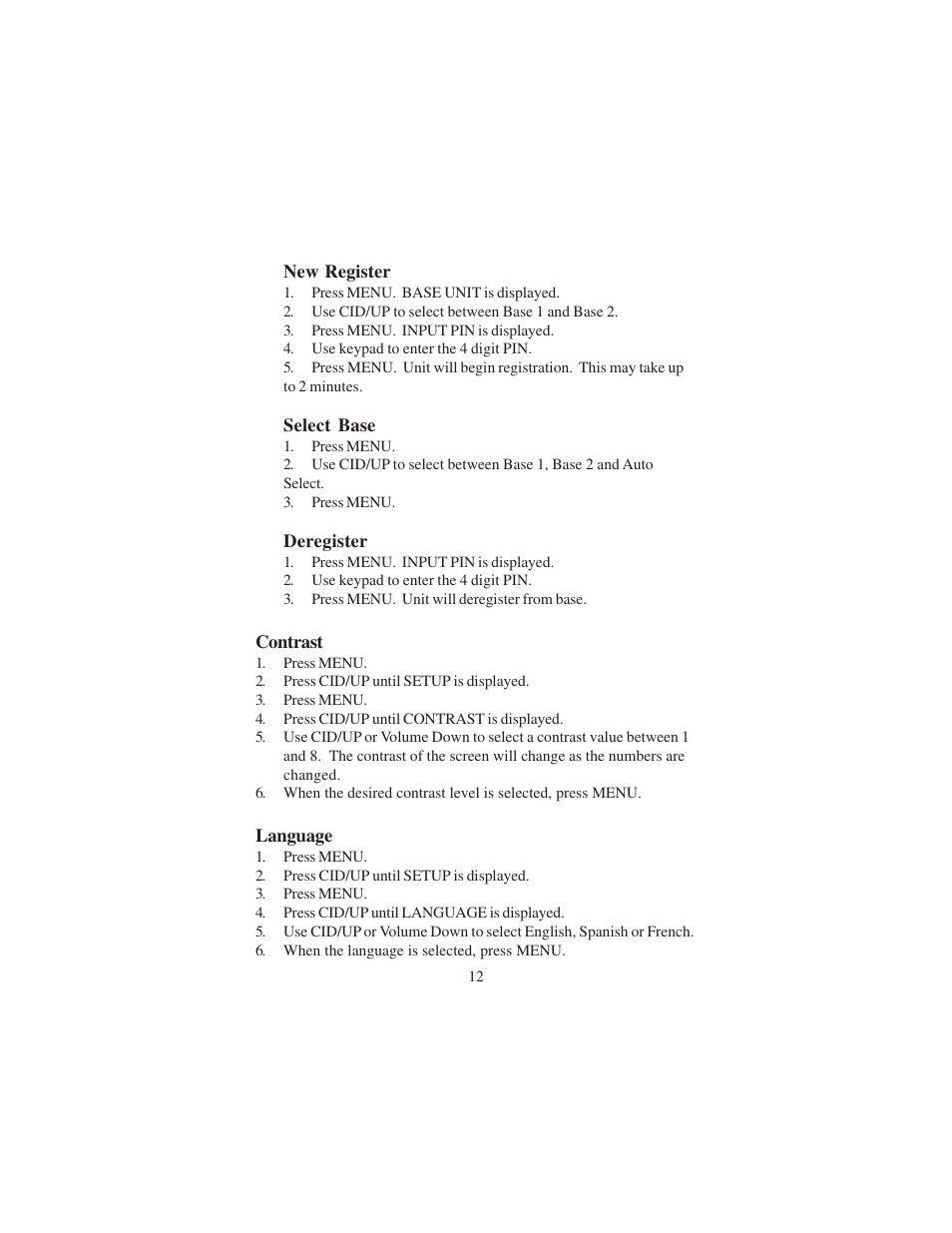Cortelco DECT 6 User Manual | Page 12 / 32