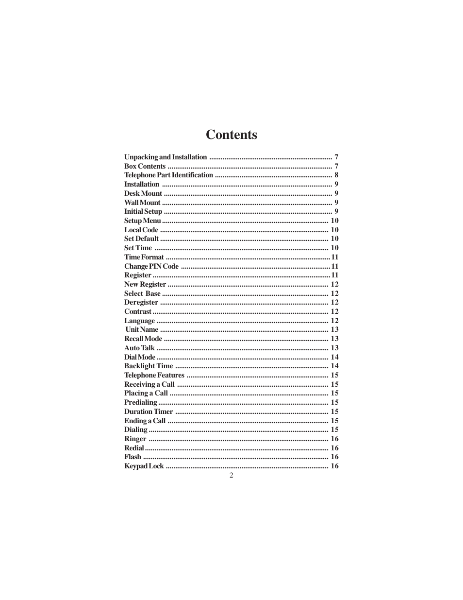 Cortelco DECT 6 User Manual | Page 2 / 32