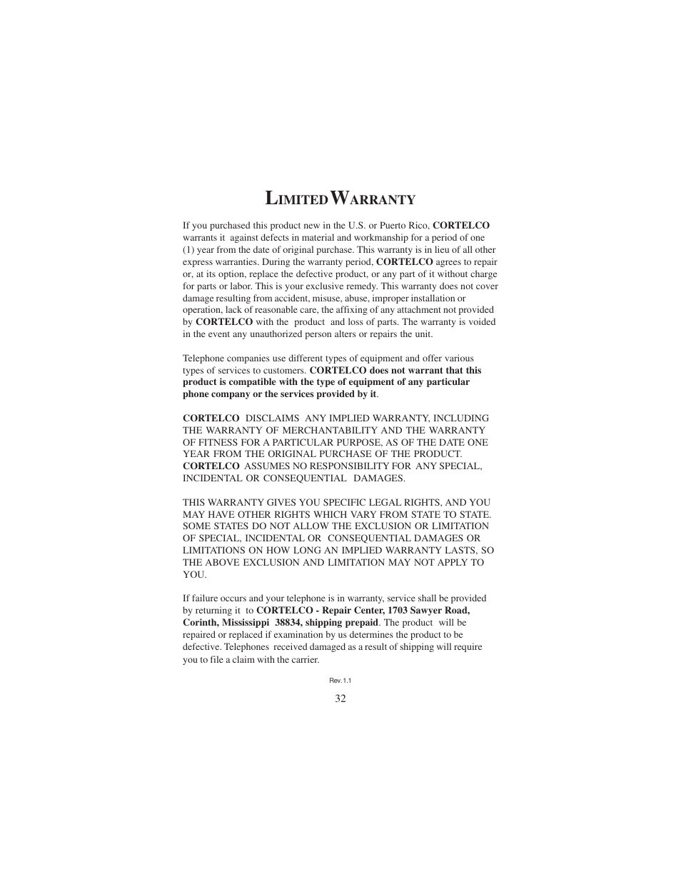 Cortelco DECT 6 User Manual | Page 32 / 32