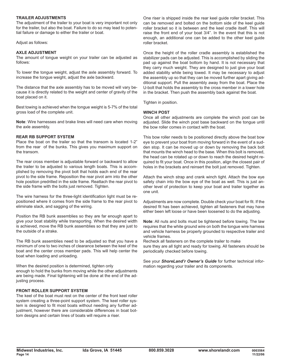 ShoreLand'r SLRB46TABL User Manual | Page 14 / 14