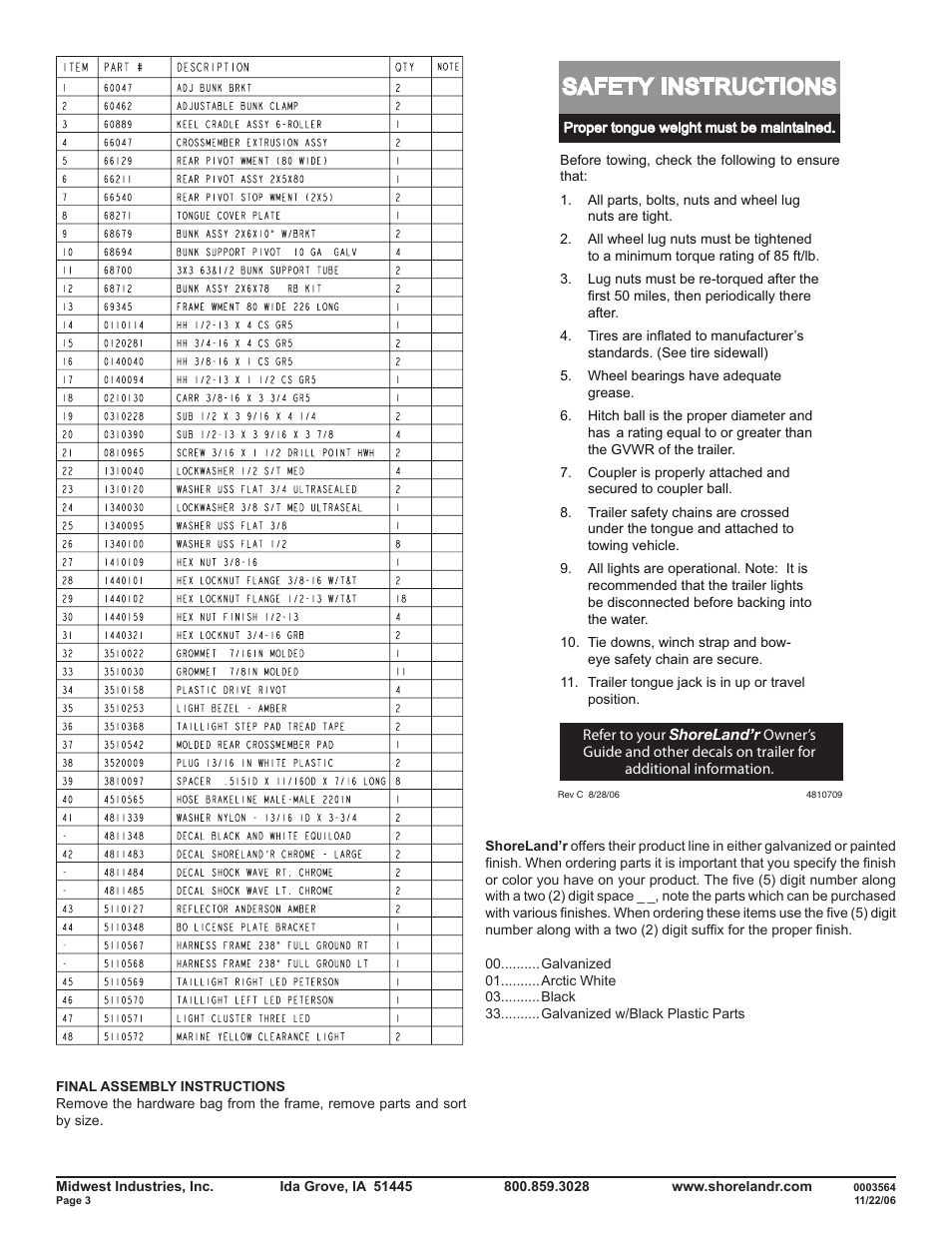 Safety instructions | ShoreLand'r SLRB46TABL User Manual | Page 3 / 14