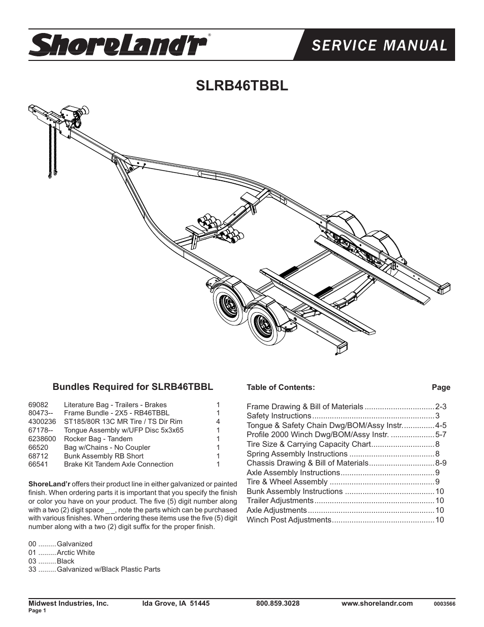 ShoreLand'r SLRB46TBBL V.1 User Manual | 10 pages