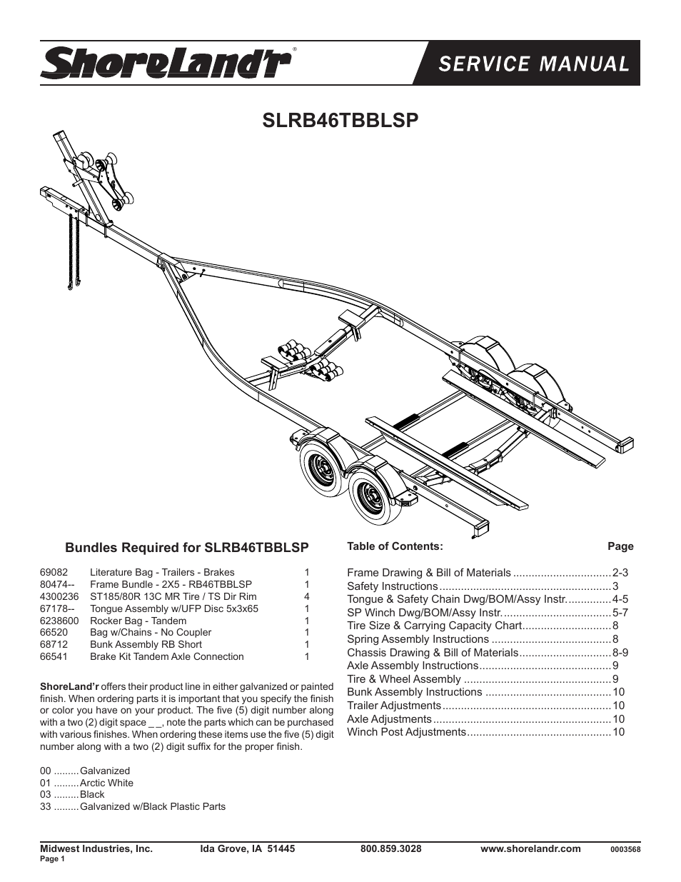 ShoreLand'r SLRB46TBBLSP User Manual | 10 pages