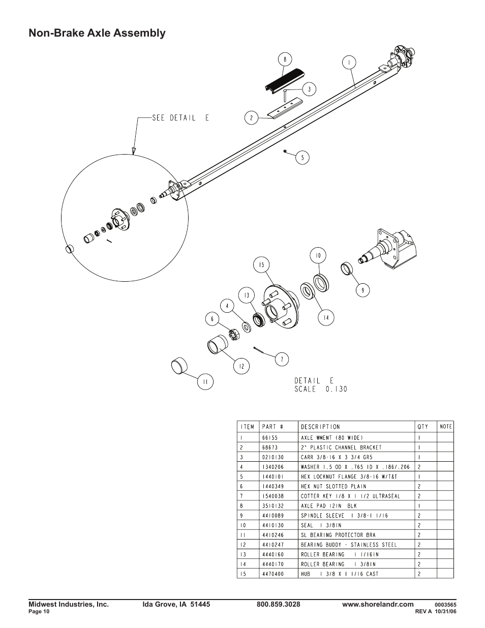 Non-brake axle assembly | ShoreLand'r SLRB46TBL V.1 User Manual | Page 10 / 14