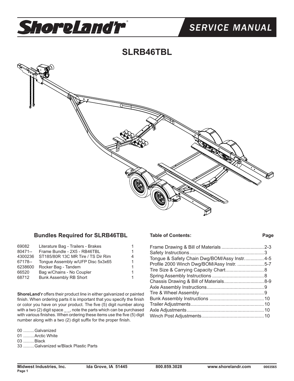 ShoreLand'r SLRB46TBL V.2 User Manual | 10 pages