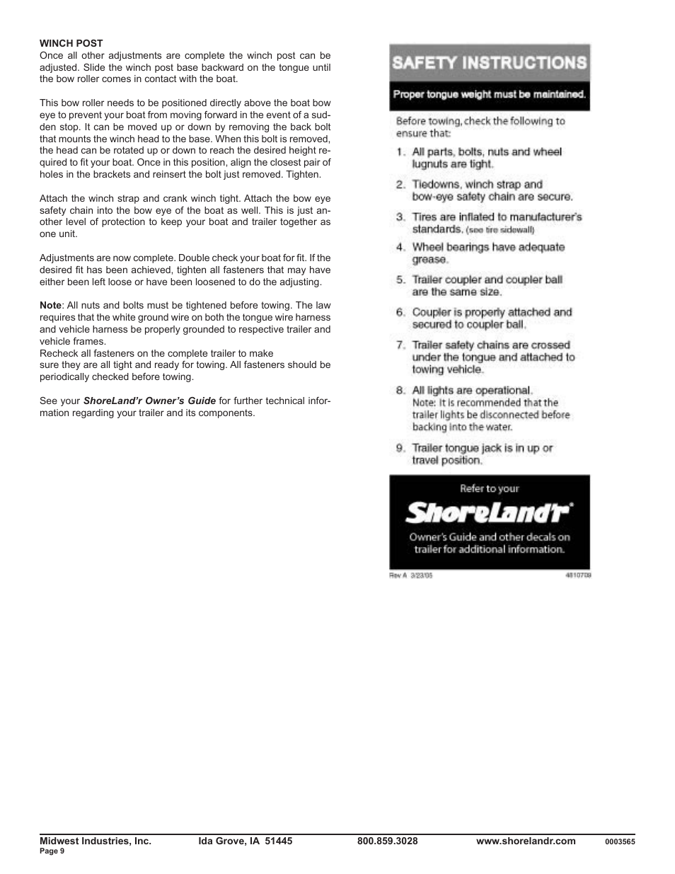 ShoreLand'r SLRB46TBL V.2 User Manual | Page 9 / 10