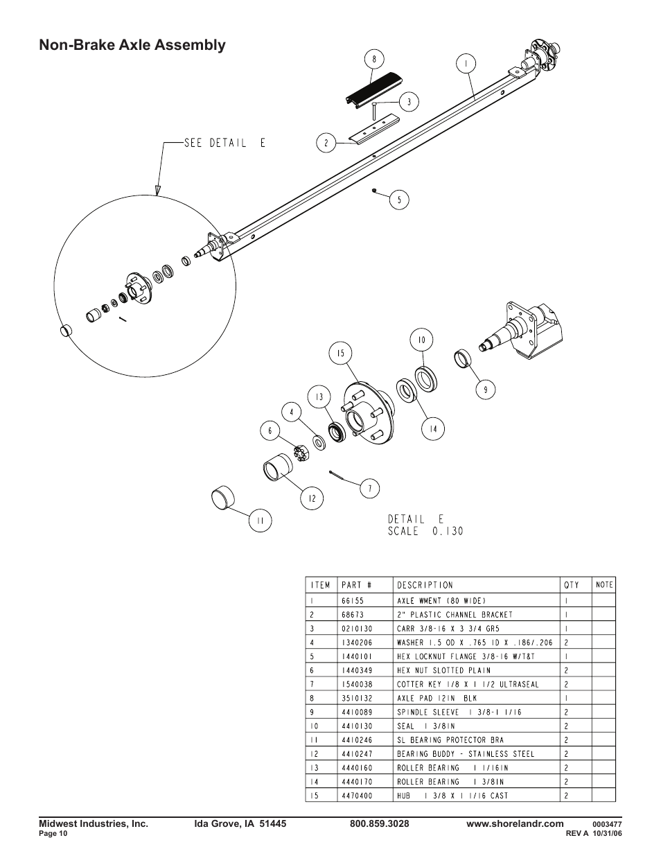 Non-brake axle assembly | ShoreLand'r SLRB46TBS V.2 User Manual | Page 10 / 14