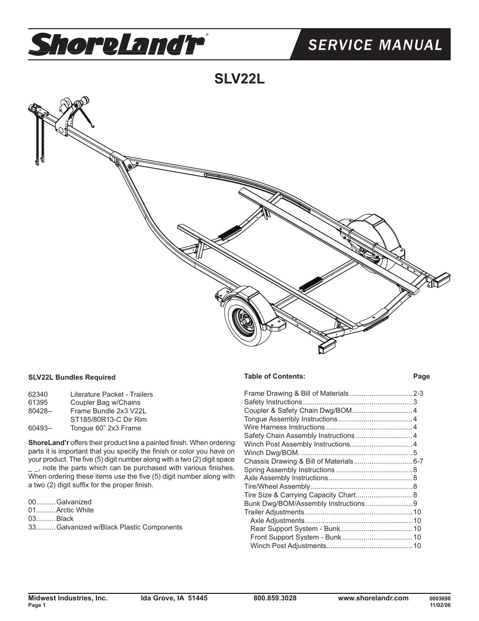 ShoreLand'r SLV22L V.1 User Manual | 10 pages