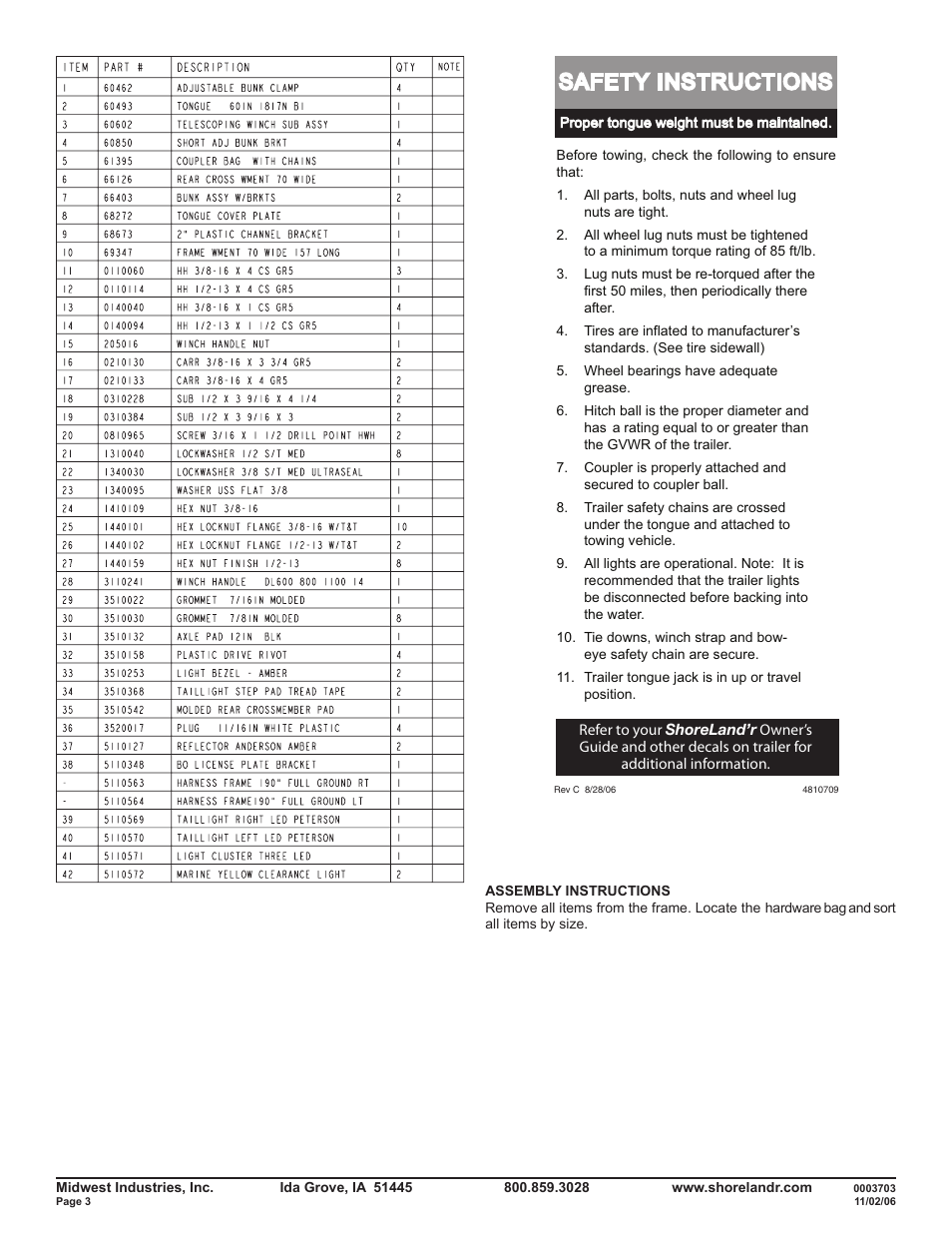 Safety instructions | ShoreLand'r SLV22S V.1 User Manual | Page 3 / 10