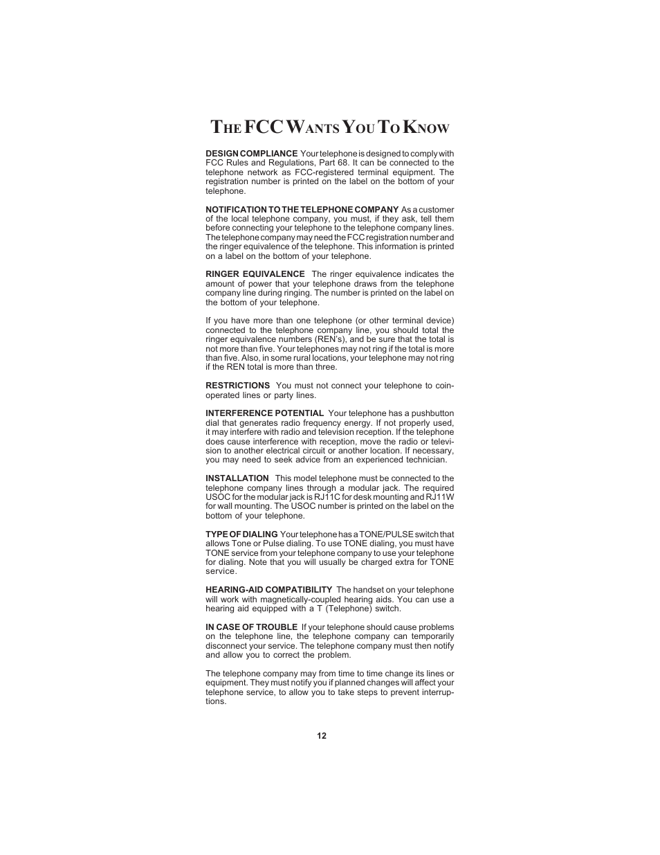 Ants | Cortelco CENTURION EXTENDED BASIC TELEPHONE User Manual | Page 14 / 16