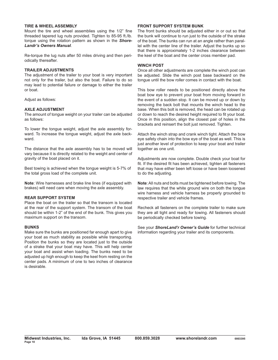 ShoreLand'r SLV2313BL V.2 User Manual | Page 10 / 10