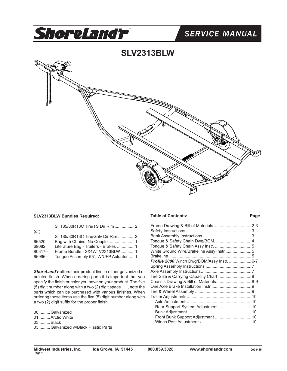 ShoreLand'r SLV2313BLW V.2 User Manual | 10 pages
