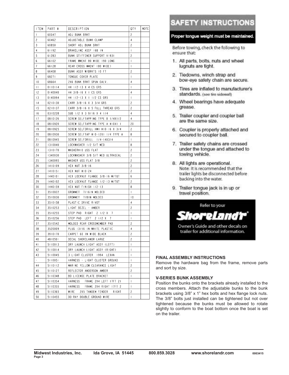 ShoreLand'r SLV2313BLW V.2 User Manual | Page 3 / 10