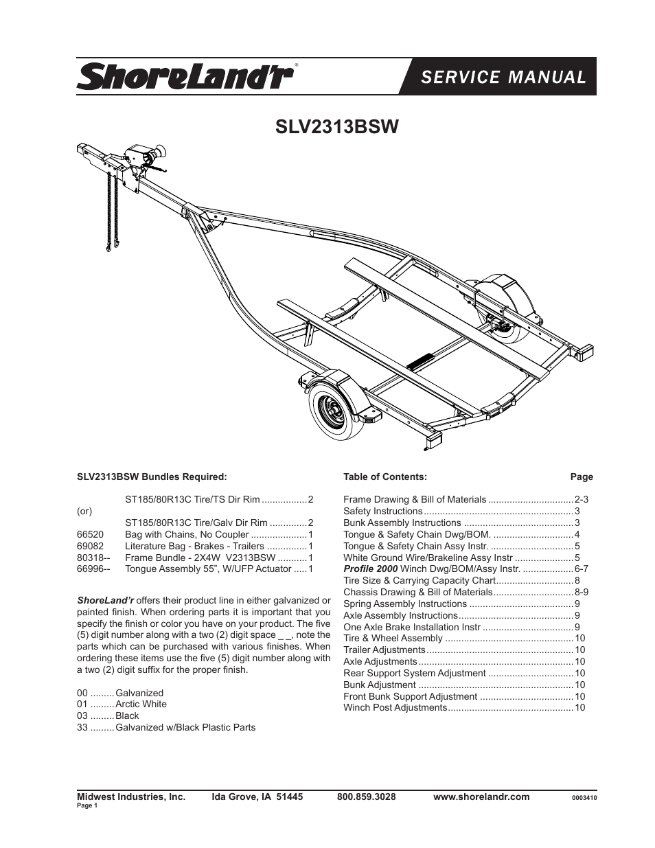 ShoreLand'r SLV2313BSW V.2 User Manual | 10 pages