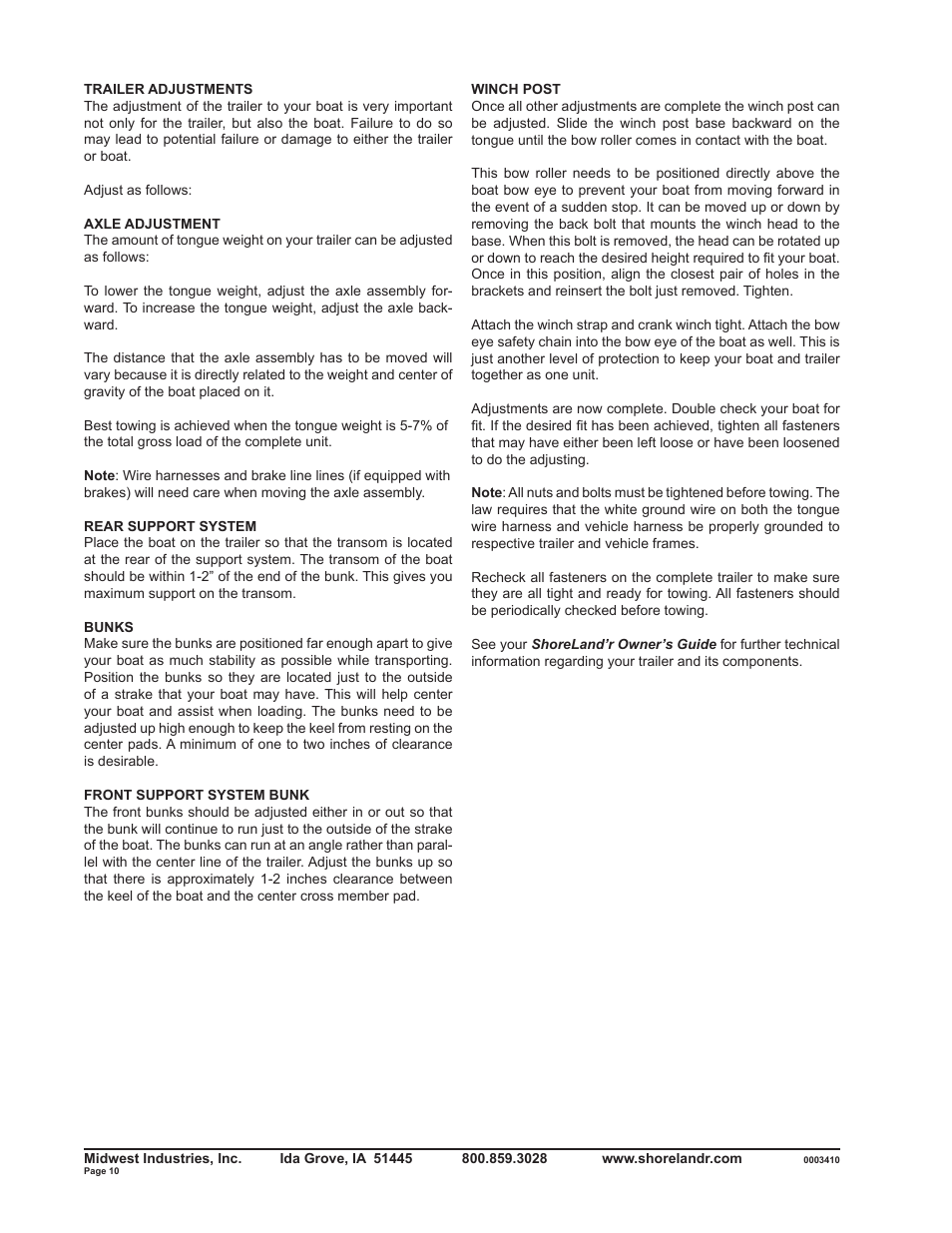 ShoreLand'r SLV2313BSW V.2 User Manual | Page 10 / 10