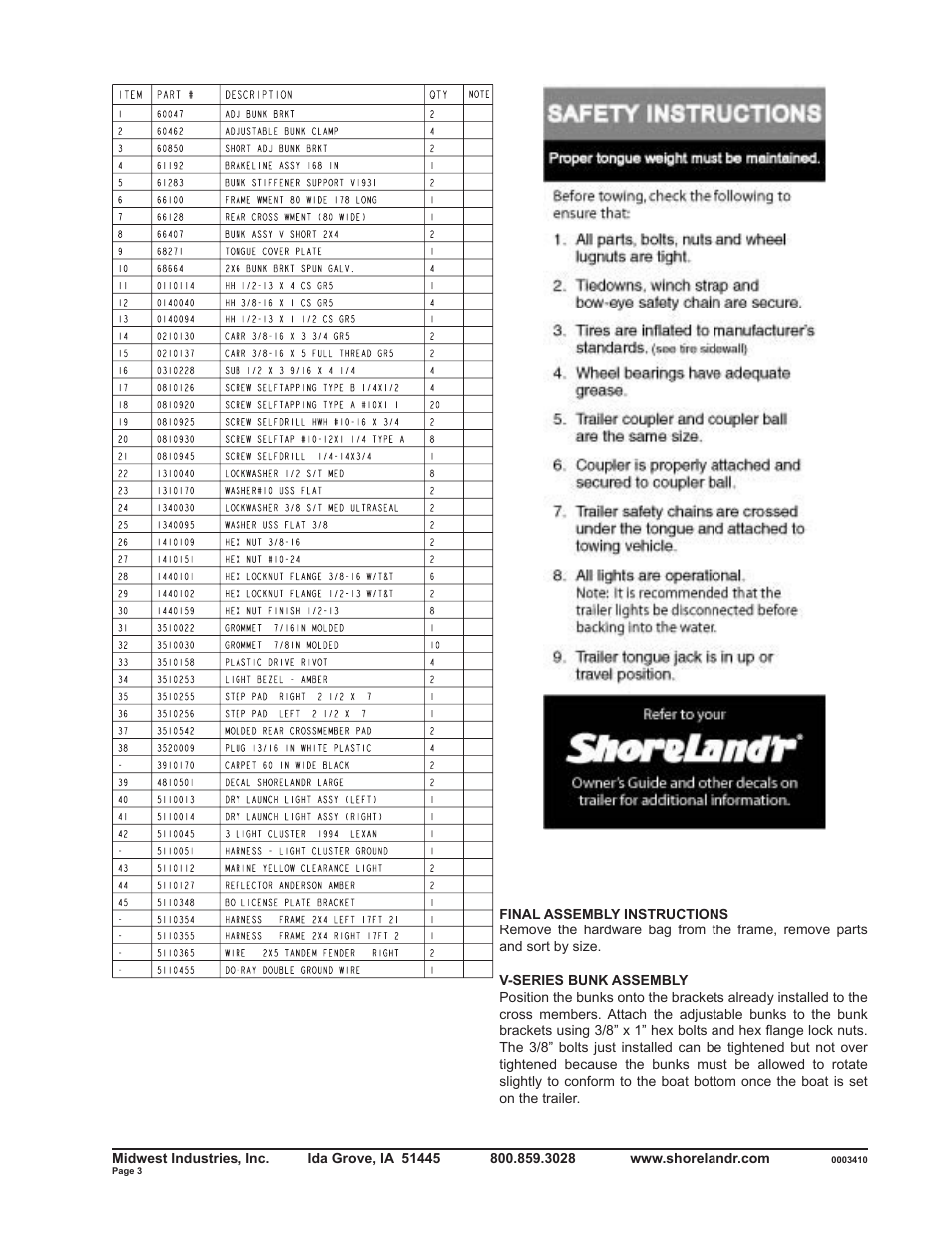 ShoreLand'r SLV2313BSW V.2 User Manual | Page 3 / 10