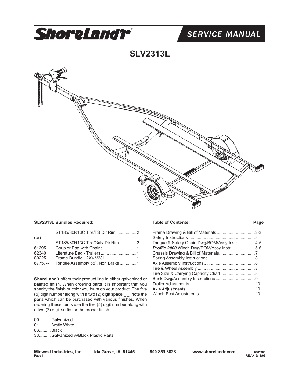 ShoreLand'r SLV2313L V.1 User Manual | 10 pages