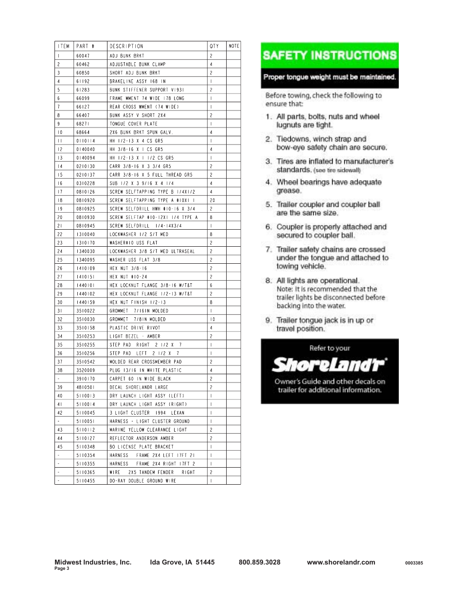 ShoreLand'r SLV2313L V.2 User Manual | Page 3 / 10