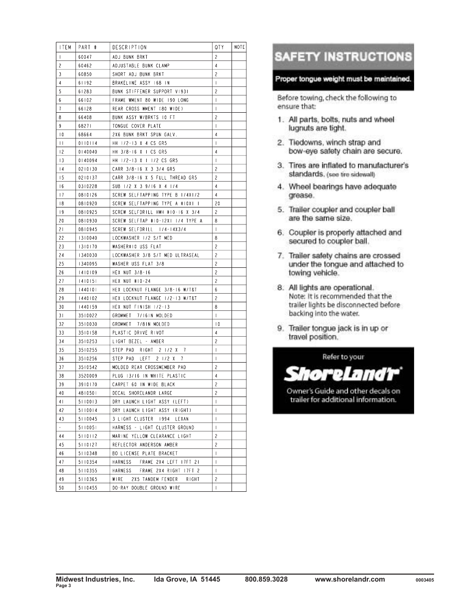 ShoreLand'r SLV2313LW V.1 User Manual | Page 3 / 10