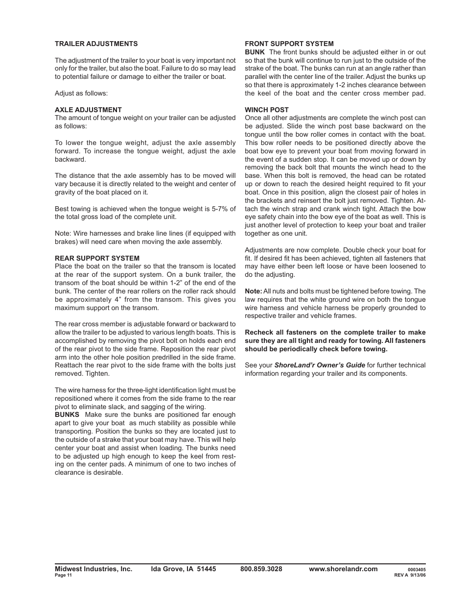 ShoreLand'r SLV2313LW V.2 User Manual | Page 11 / 12