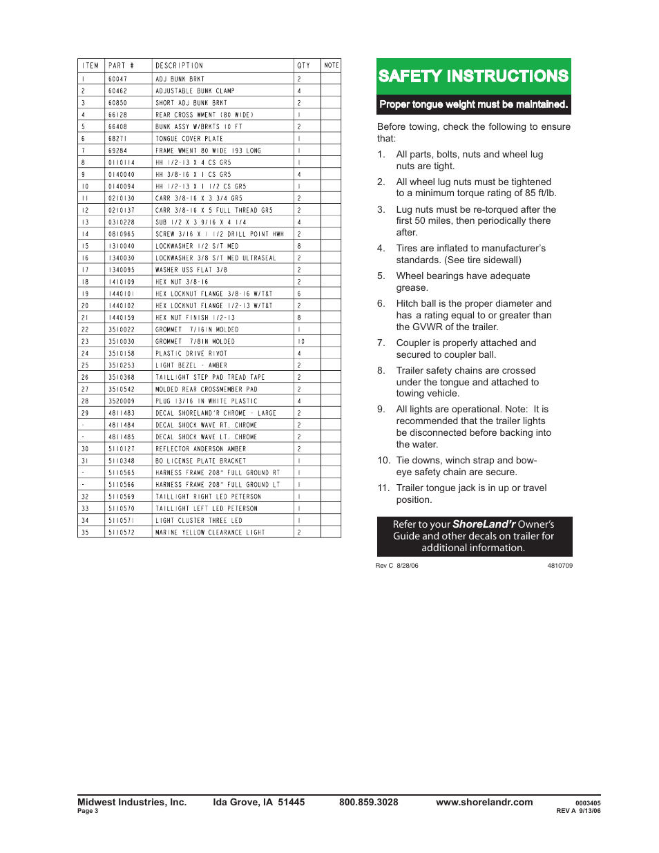 Safety instructions | ShoreLand'r SLV2313LW V.2 User Manual | Page 3 / 12