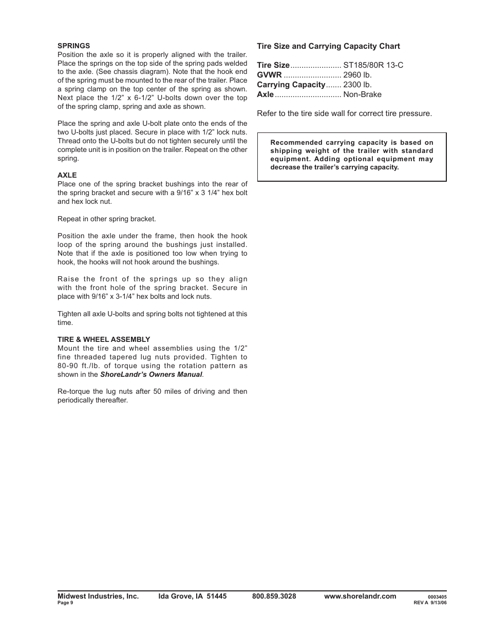 ShoreLand'r SLV2313LW V.2 User Manual | Page 9 / 12