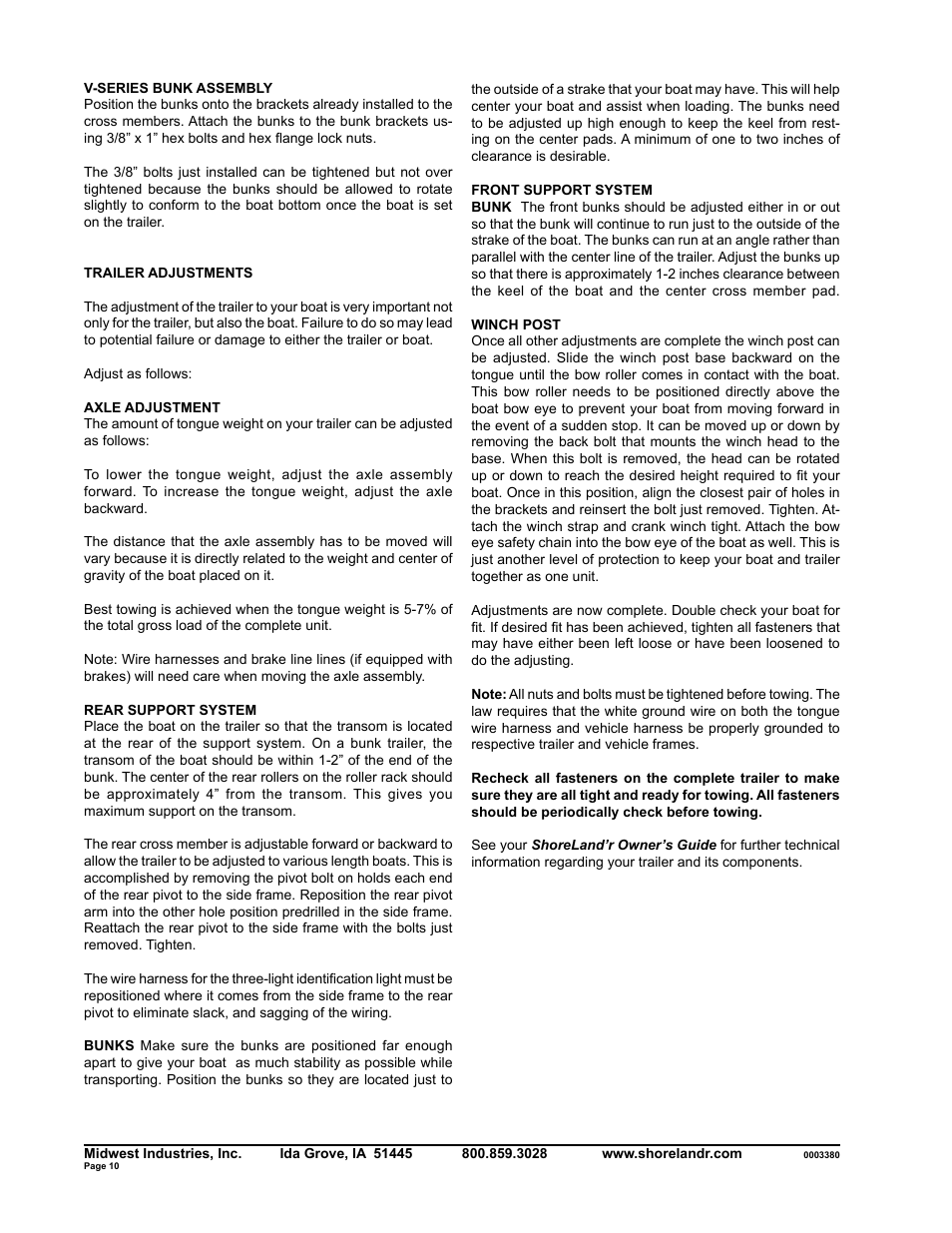 ShoreLand'r SLV2313S V.2 User Manual | Page 10 / 10