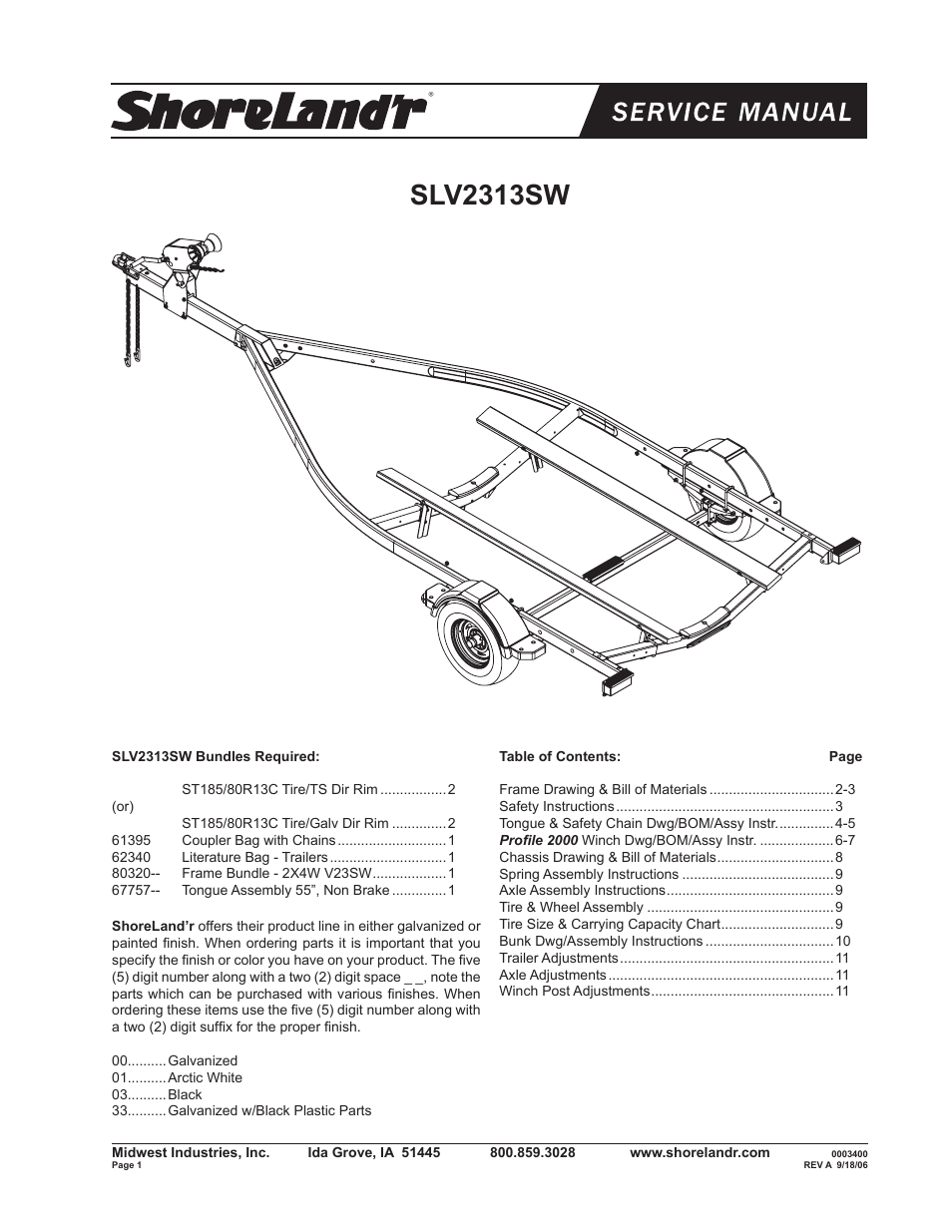 ShoreLand'r SLV2313SW User Manual | 12 pages