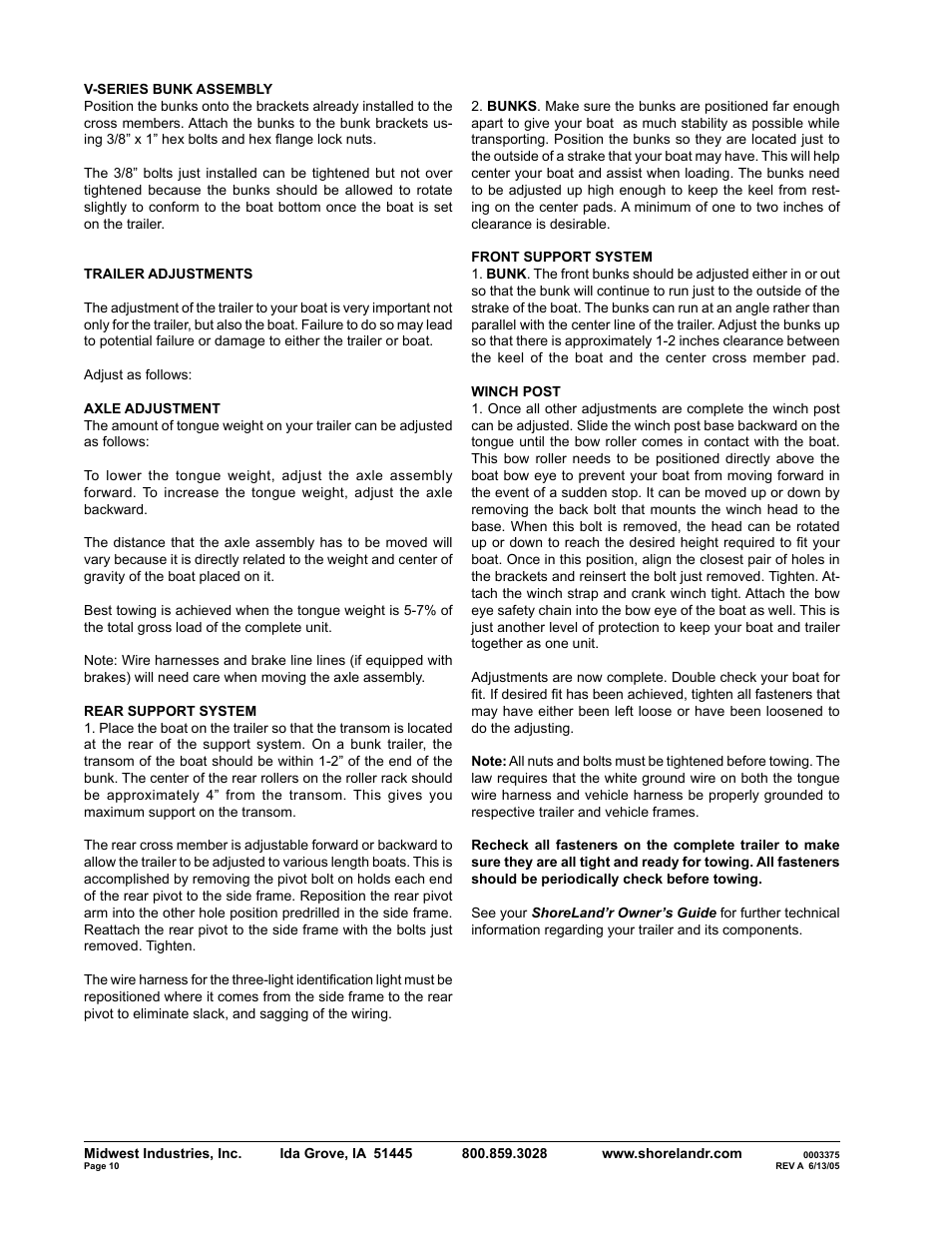 ShoreLand'r SLV2314LW V.1 User Manual | Page 10 / 10