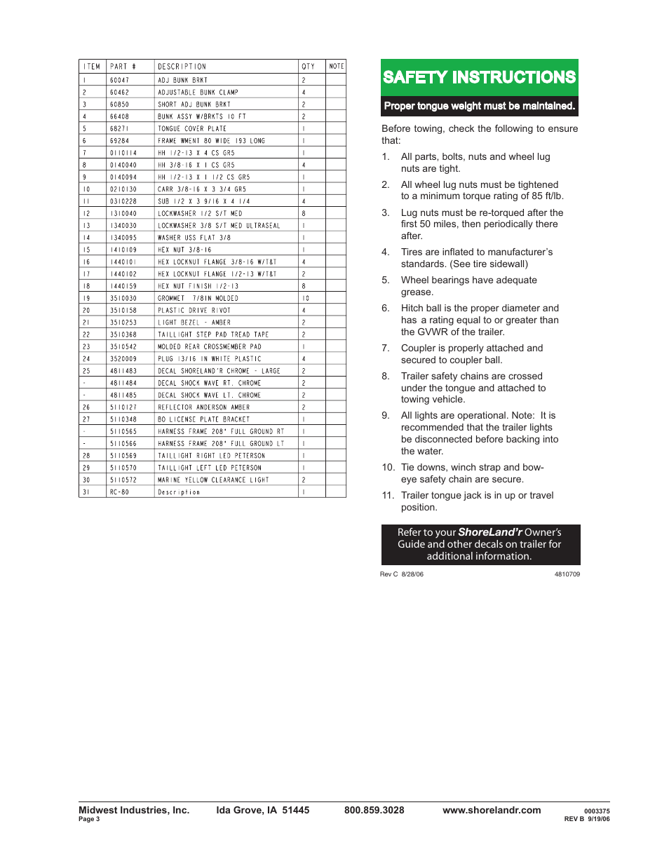 Safety instructions | ShoreLand'r SLV2314LW V.2 User Manual | Page 3 / 12