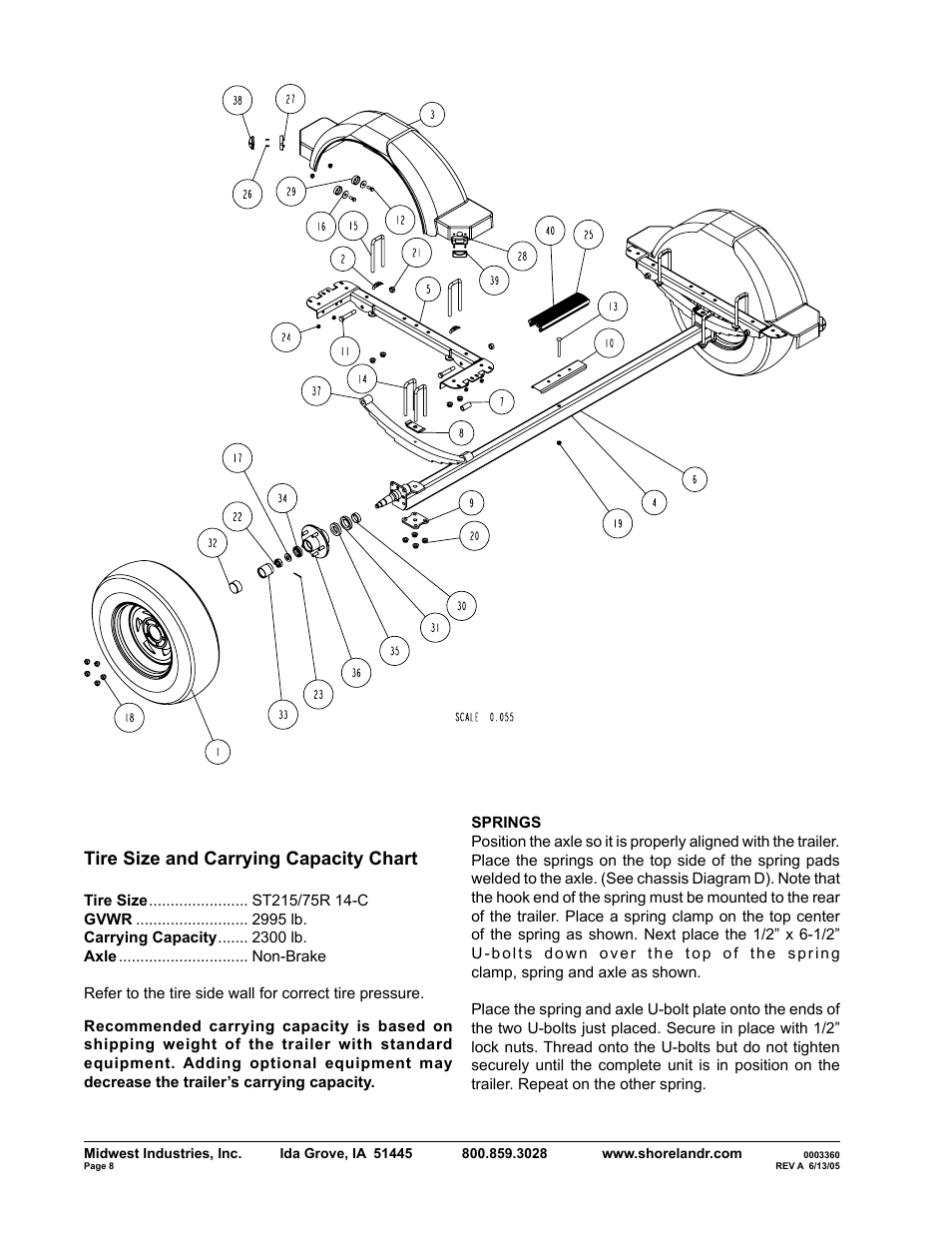 Tire size and carrying capacity chart | ShoreLand'r SLV2314S V.2 User Manual | Page 8 / 10