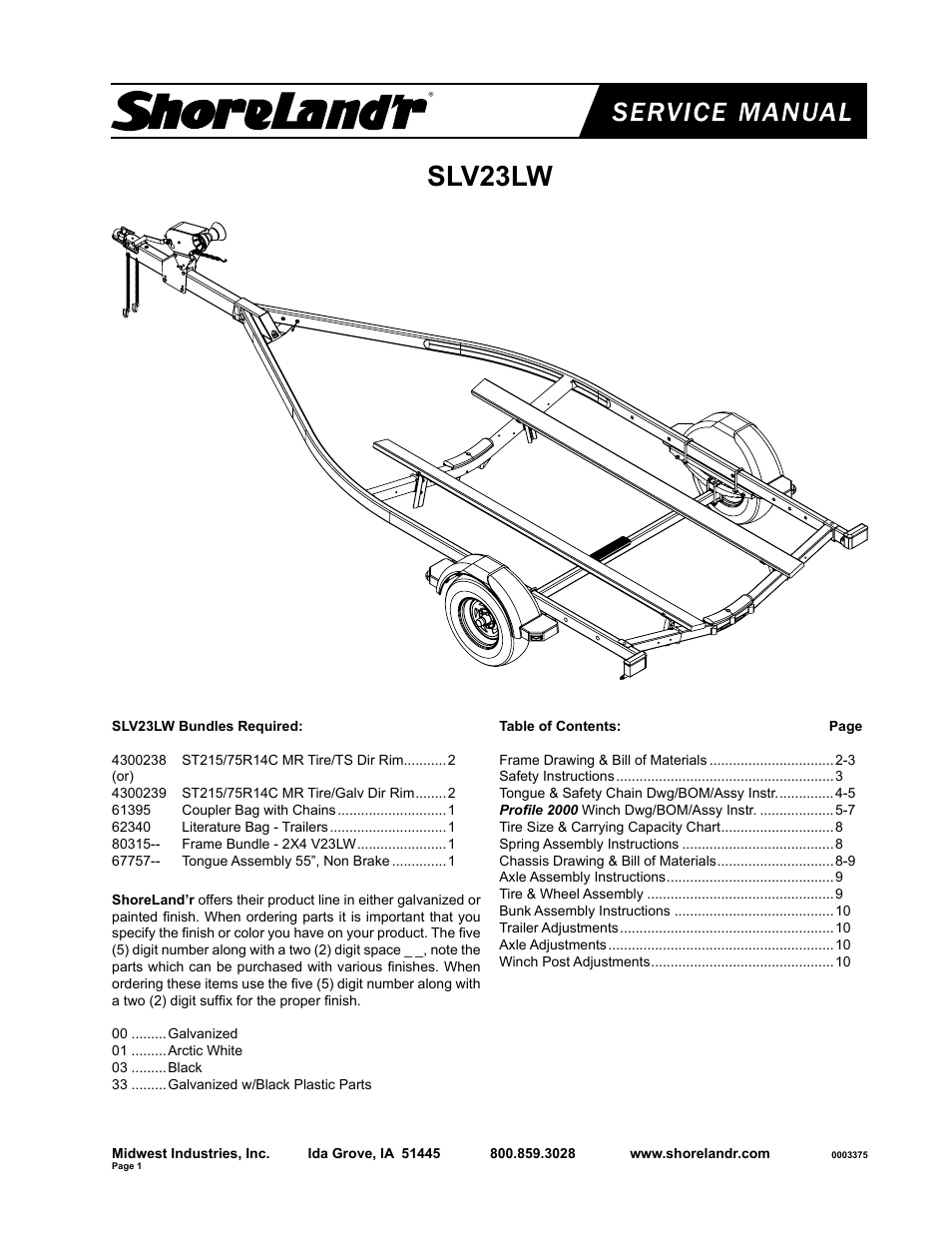 ShoreLand'r SLV23LW User Manual | 10 pages