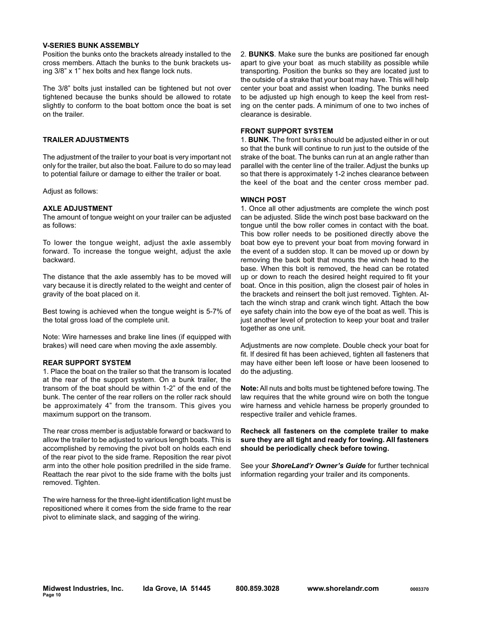 ShoreLand'r SLV23SW User Manual | Page 10 / 10