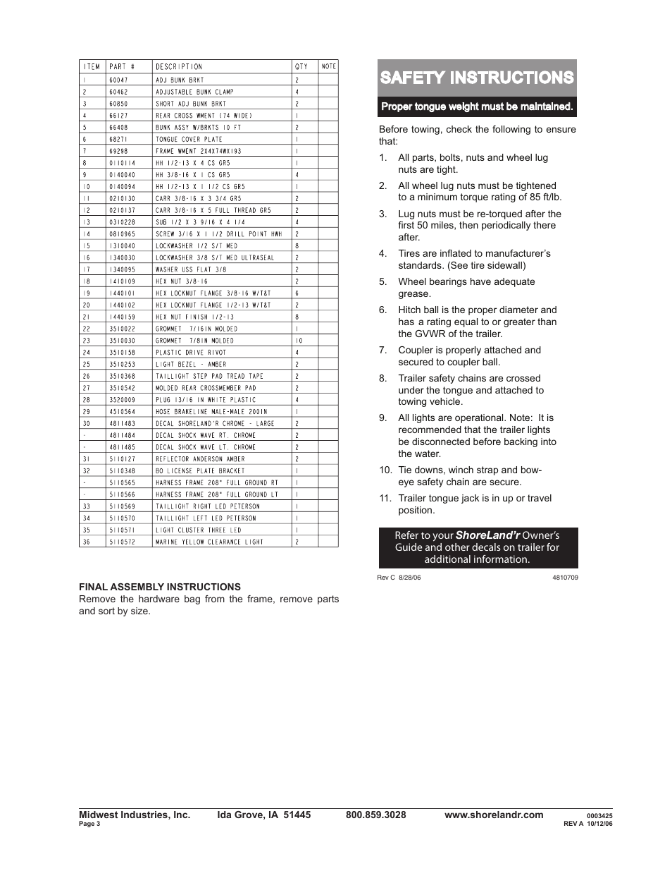 Safety instructions | ShoreLand'r SLV30BL V.2 User Manual | Page 3 / 12