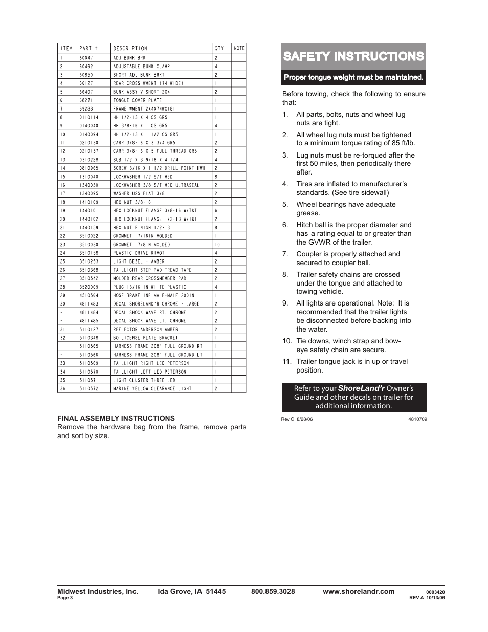 Safety instructions | ShoreLand'r SLV30BS V.2 User Manual | Page 3 / 12
