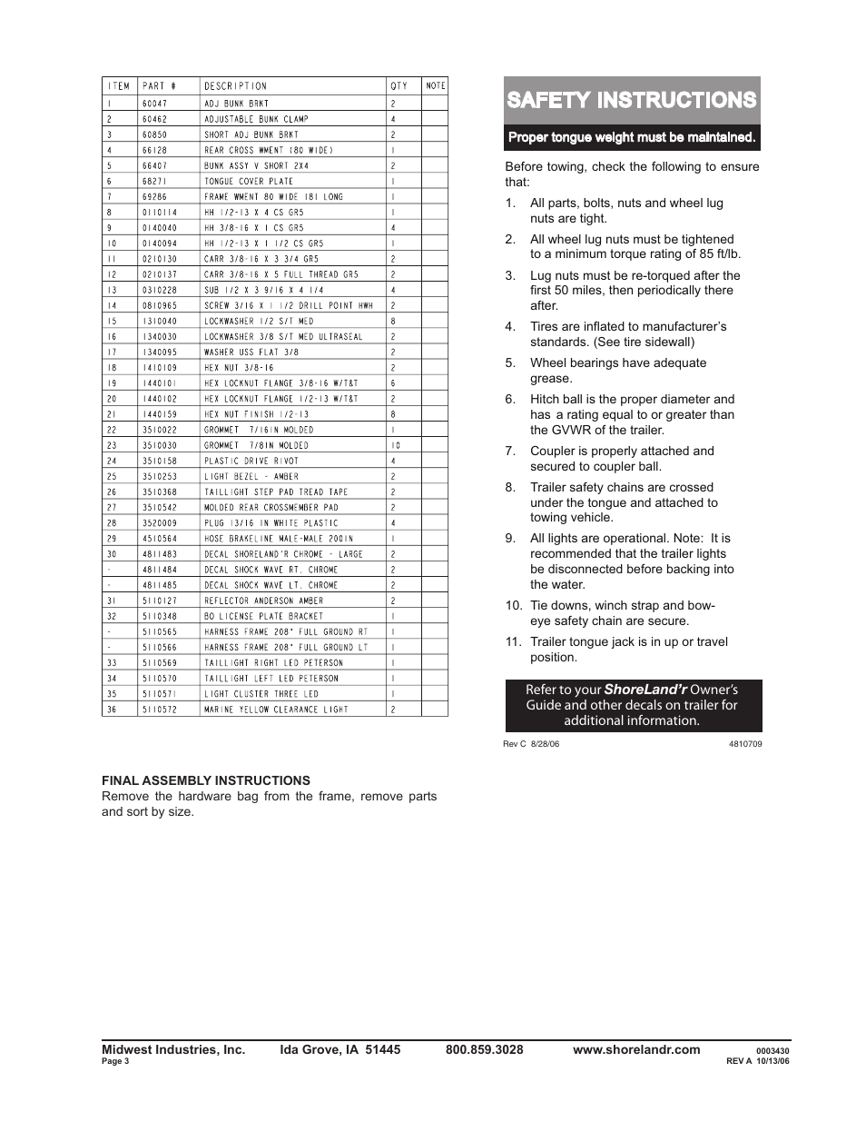 Safety instructions | ShoreLand'r SLV30BSW V.1 User Manual | Page 3 / 12
