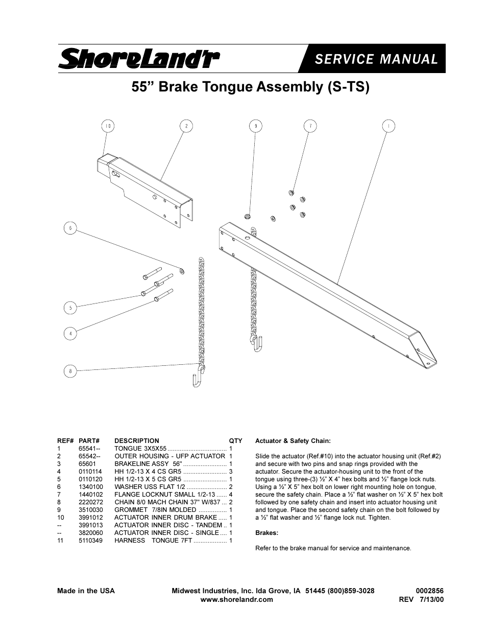 55 brake tongue assembly (s-ts) | ShoreLand'r SLV31BLW User Manual | Page 7 / 14