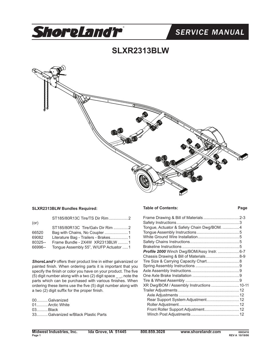 ShoreLand'r SLXR2313BLW V.1 User Manual | 12 pages