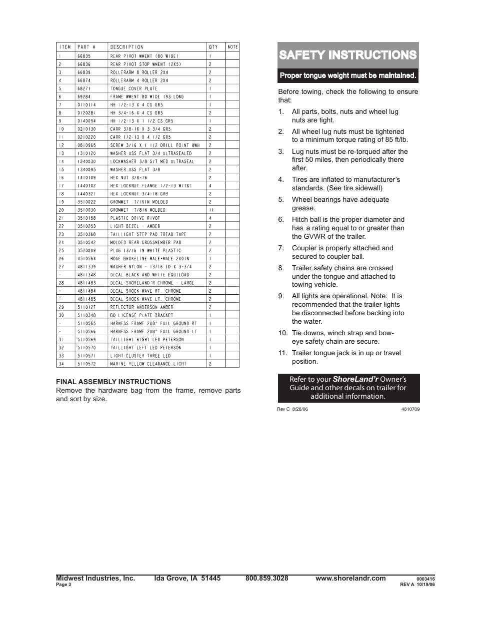 Safety instructions | ShoreLand'r SLXR2313BLW V.1 User Manual | Page 3 / 12