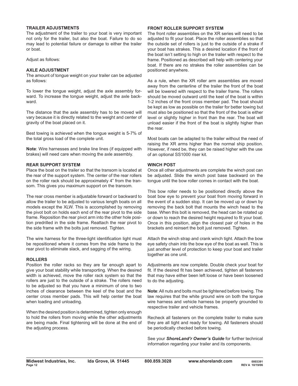 ShoreLand'r SLXR2313BS V.1 User Manual | Page 12 / 12