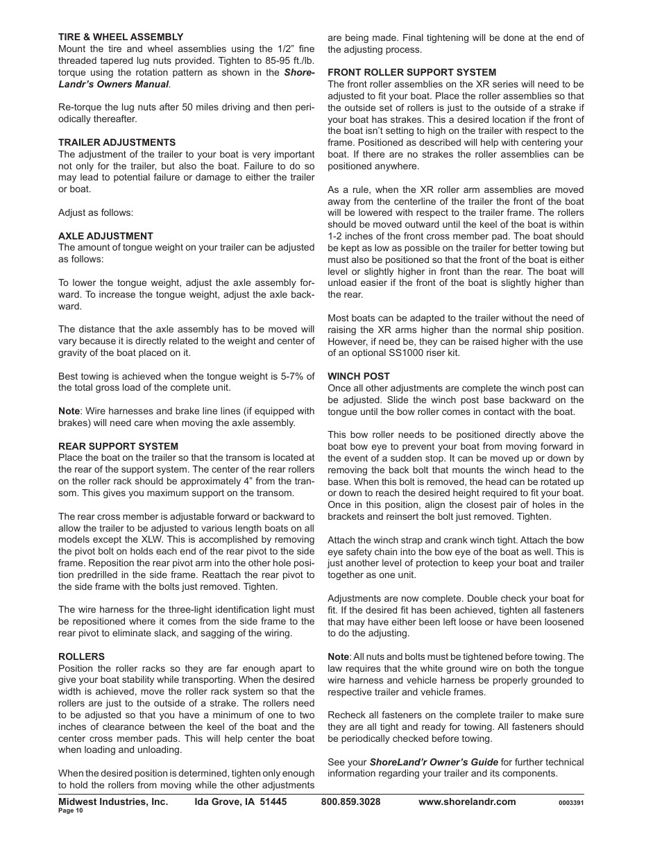 ShoreLand'r SLXR2313BS V.2 User Manual | Page 10 / 10