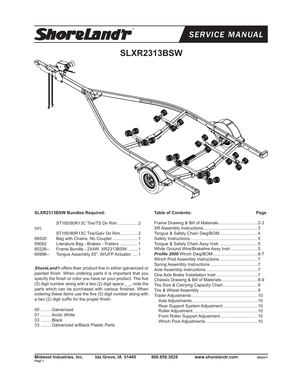 ShoreLand'r SLXR2313BSW V.2 User Manual | 10 pages