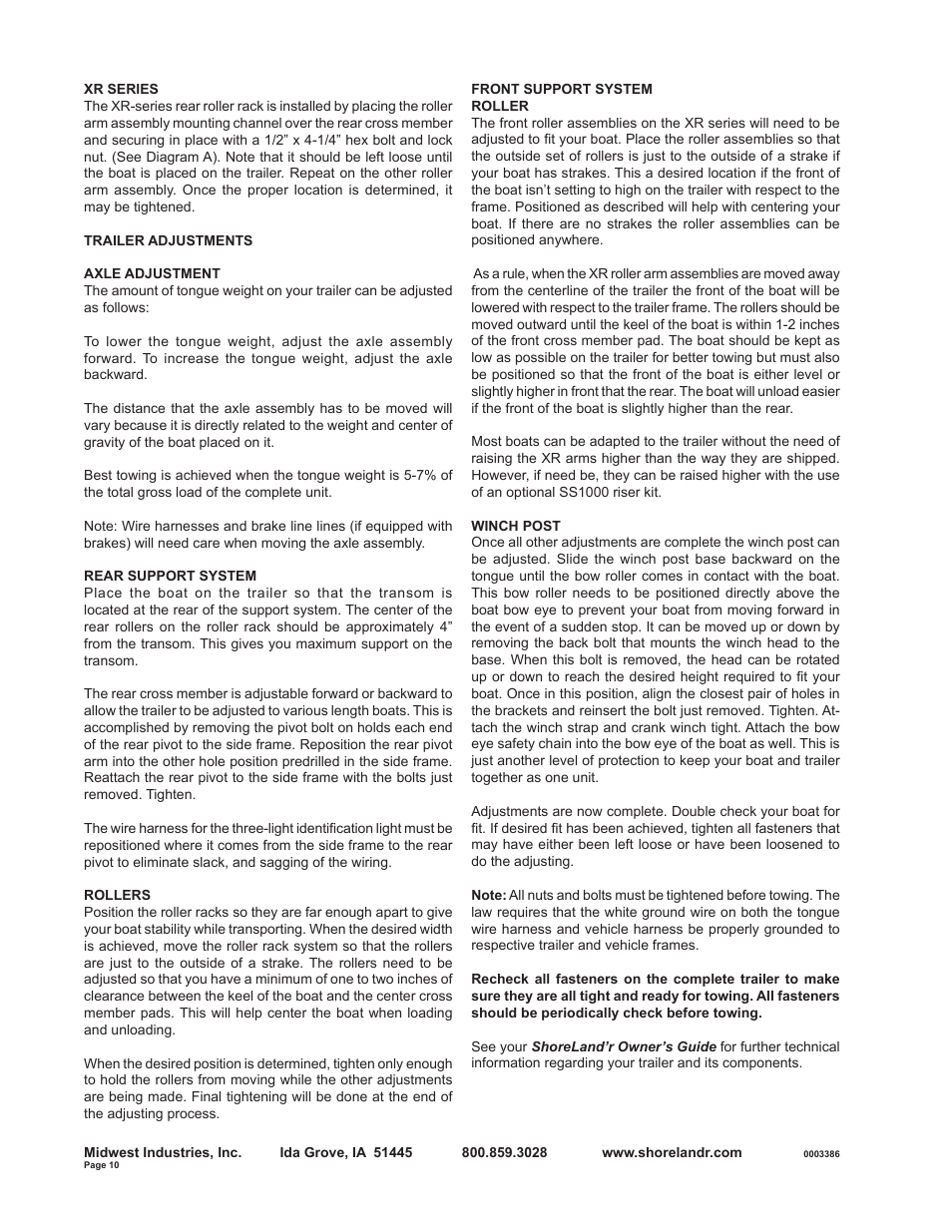 ShoreLand'r SLXR2313L V.2 User Manual | Page 10 / 10